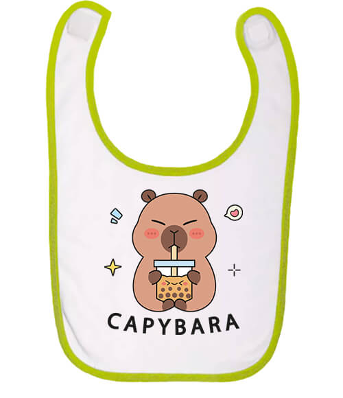 Baba előke Capybara kávé fehér