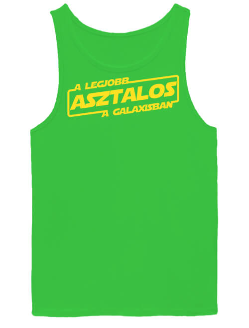 Férfi ujjatlan póló A legjobb asztalos a galaxisban lime
