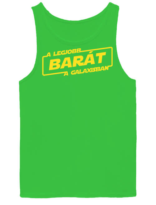 Férfi ujjatlan póló A legjobb barát a galaxisban lime