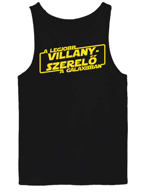 Férfi ujjatlan póló A legjobb villanyszerelő a galaxisban fekete