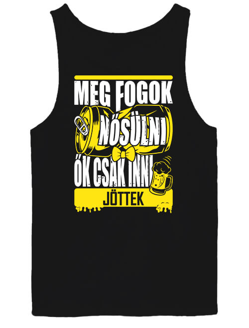 Férfi ujjatlan póló Megnősülök legénybúcsú fekete