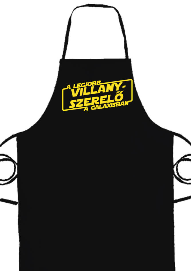 Kötény A legjobb villanyszerelő a galaxisban fekete