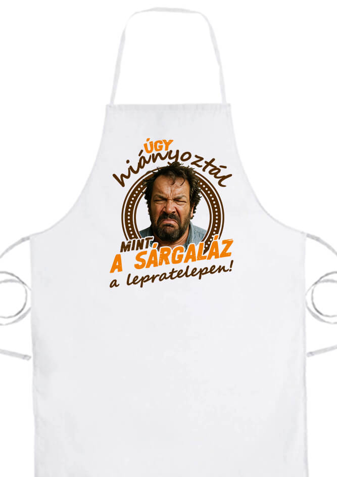 Kötény Úgy hiányoztál Bud Spencer fehér