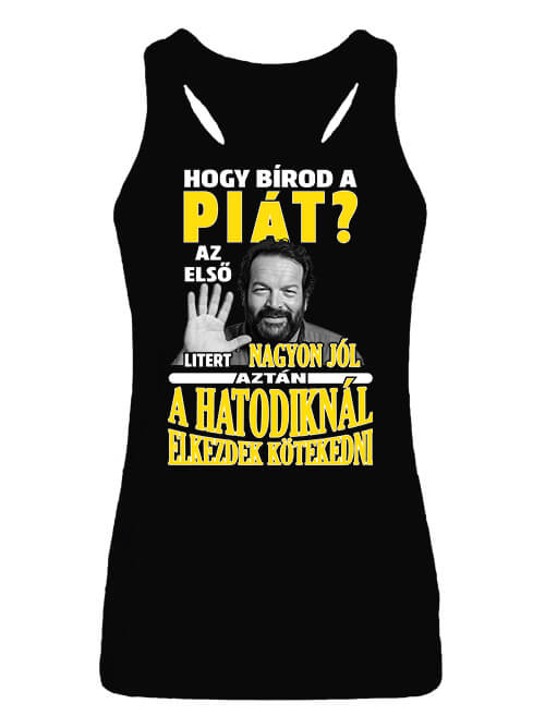 Női ujjatlan póló Hogy bírod a piát Bud Spencer fekete