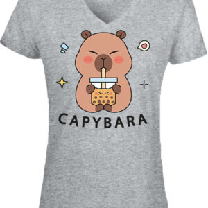 Capybara kávé – Női V nyakú póló