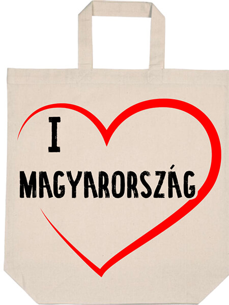Rövid fülű táska I love Magyarország natúr