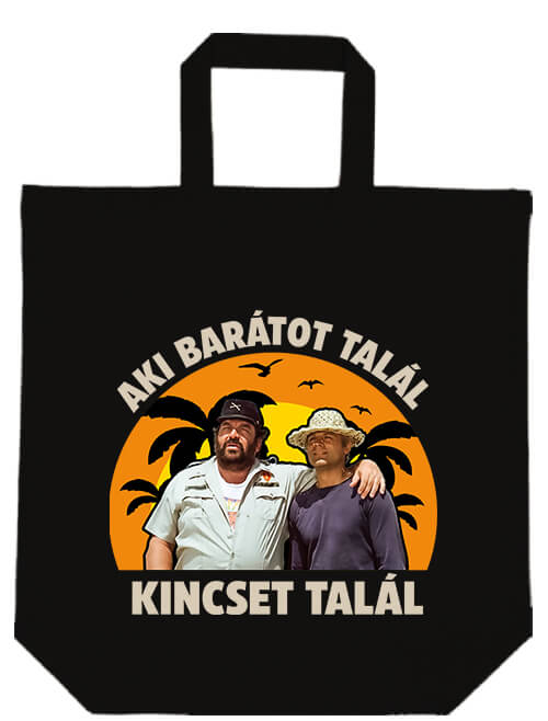 Rövid fülű táska Jó barát kincs Bud Spencer fekete