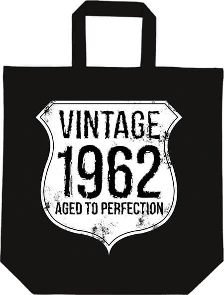 Rövid fülű táska Vintage 1962 szülinapos fekete