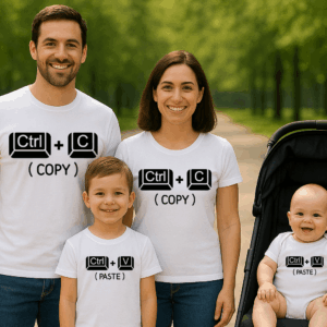 Ctrl + C Ctrl + V – Copy Paste – Szülő gyerek családi póló