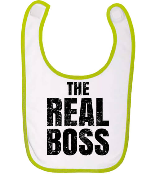 Baba előke The real boss igazi főnök fehér