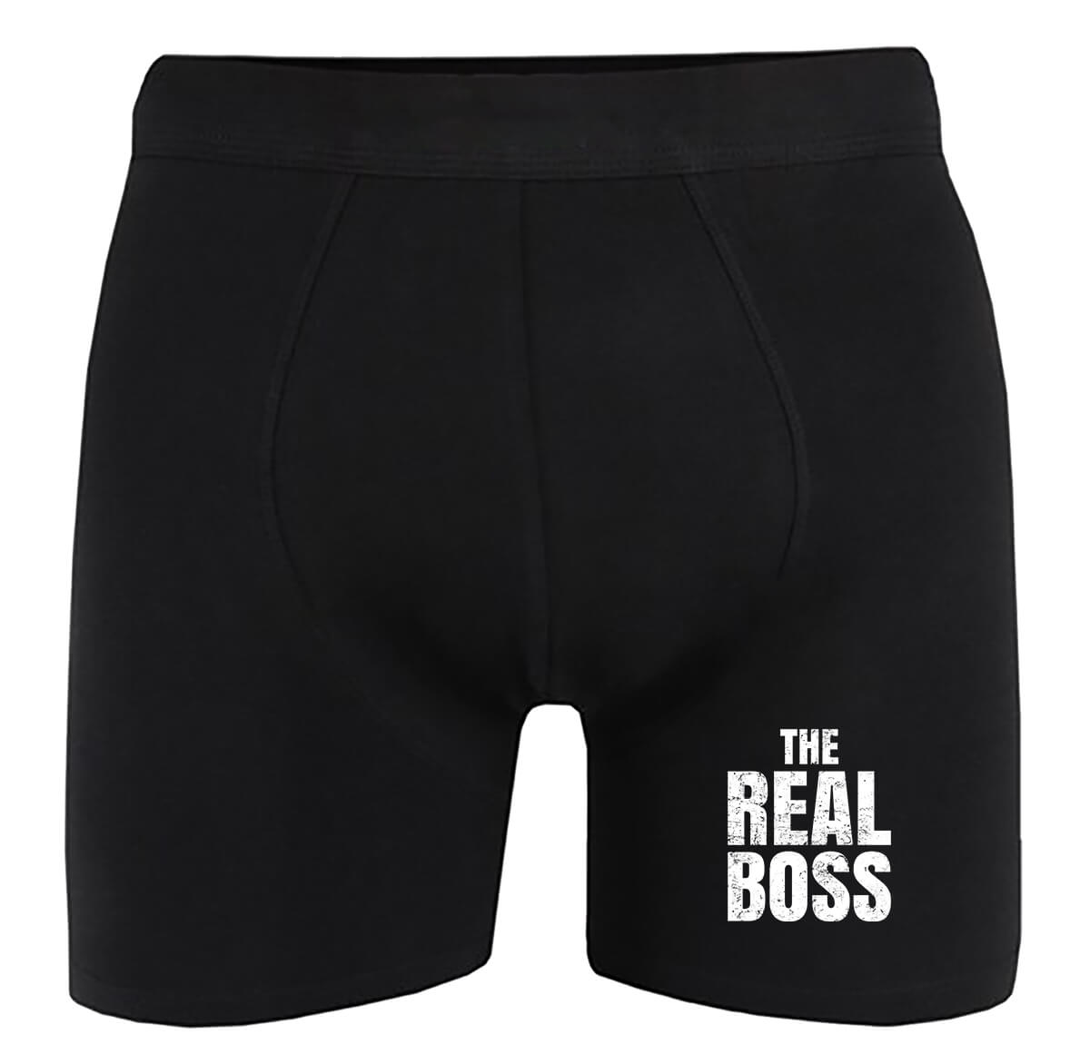 Férfi alsónadrag The real boss igazi főnök fekete