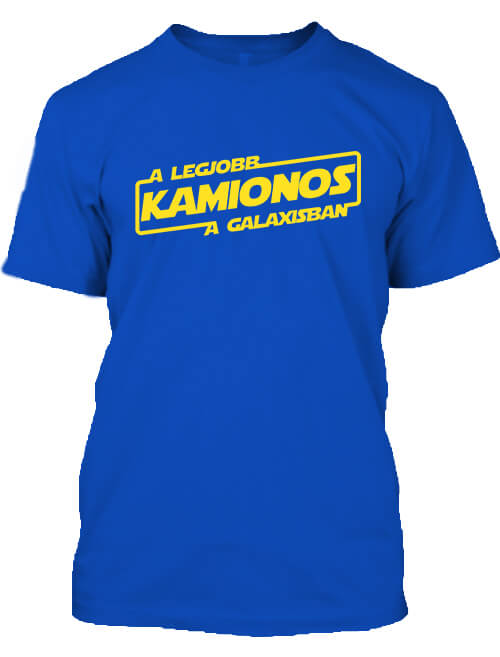 Férfi póló  A legjobb kamionos a galaxisban királykék