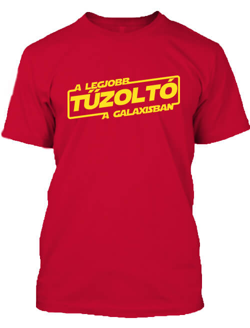 Férfi póló  A legjobb tűzoltó a galaxisban piros