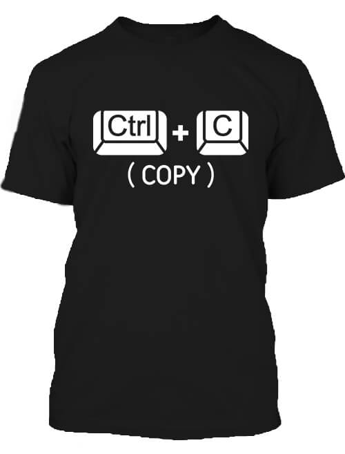 Férfi póló  Ctrl + C póló fekete