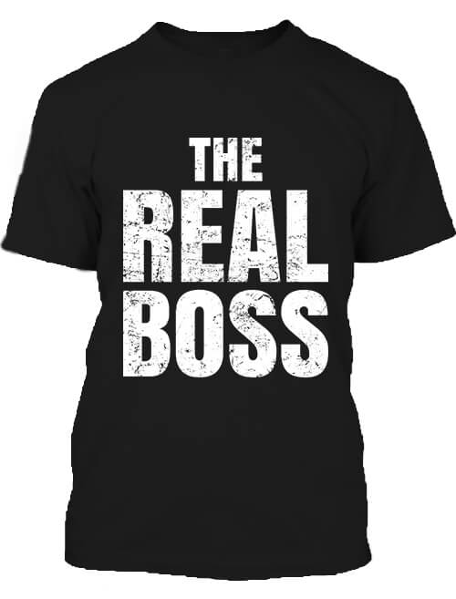 Férfi póló  The real boss igazi főnök fekete