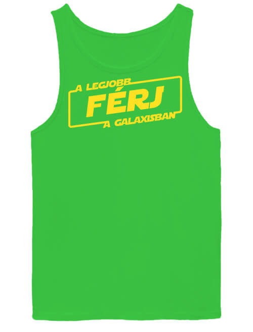 Férfi ujjatlan póló A legjobb férj a galaxisban lime