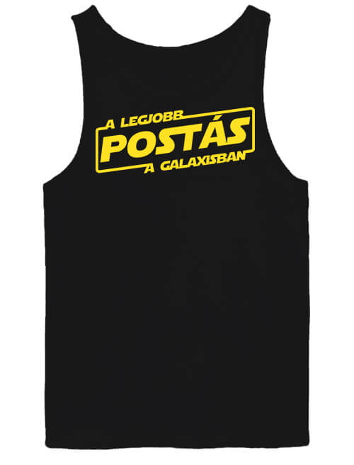 Férfi ujjatlan póló A legjobb postás a galaxisban fekete