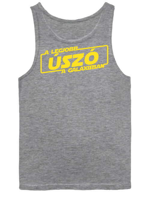 Férfi ujjatlan póló A legjobb úszó a galaxisban szürke