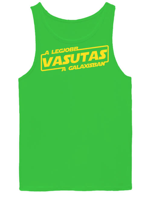 Férfi ujjatlan póló A legjobb vasutas a galaxisban lime