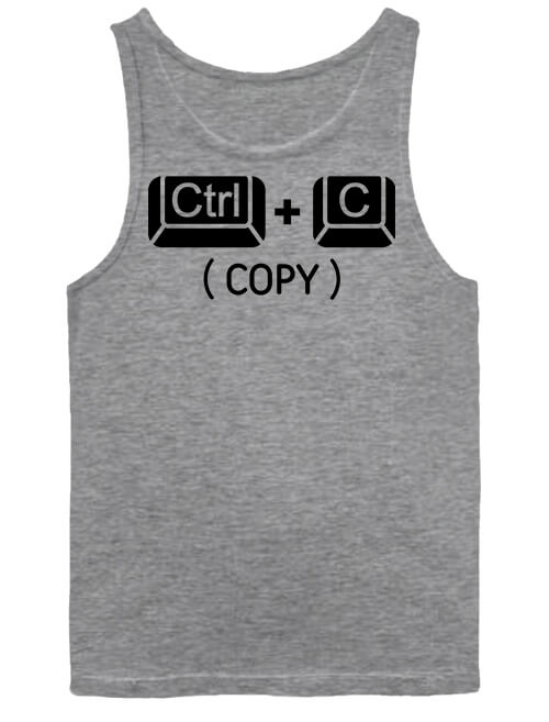 Férfi ujjatlan póló Ctrl + C póló szürke