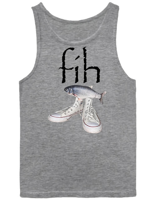 Férfi ujjatlan póló Fih Shoes Fish halas mém szürke