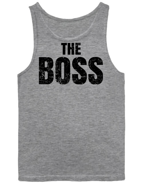 Férfi ujjatlan póló The boss főnök szürke
