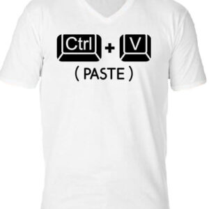 Ctrl + V póló baby body – Férfi V nyakú póló