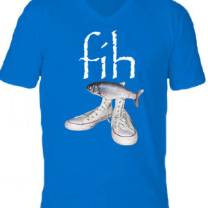 Fih Shoes Fish halas mém – Férfi V nyakú póló