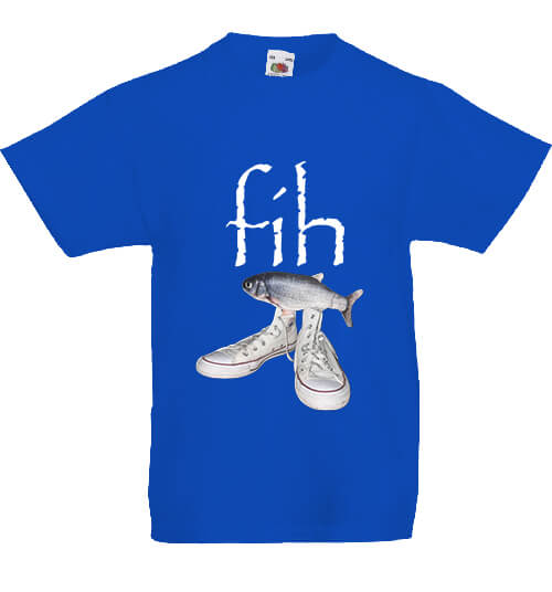 Gyerek póló Fih Shoes Fish halas mém királykék