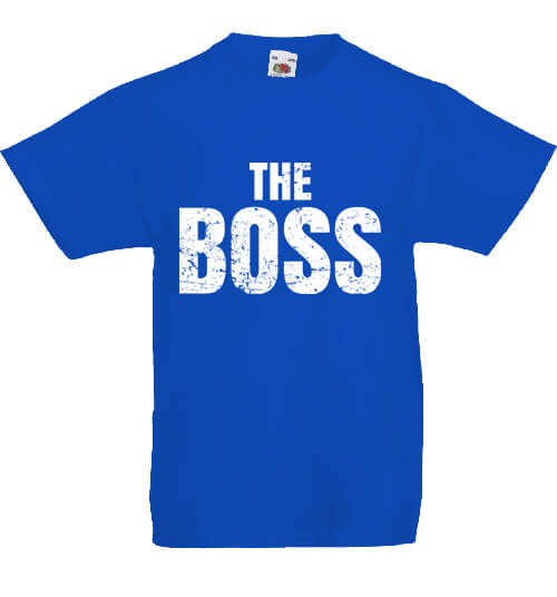 Gyerek póló The boss főnök királykék