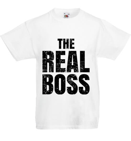 Gyerek póló The real boss igazi főnök fehér