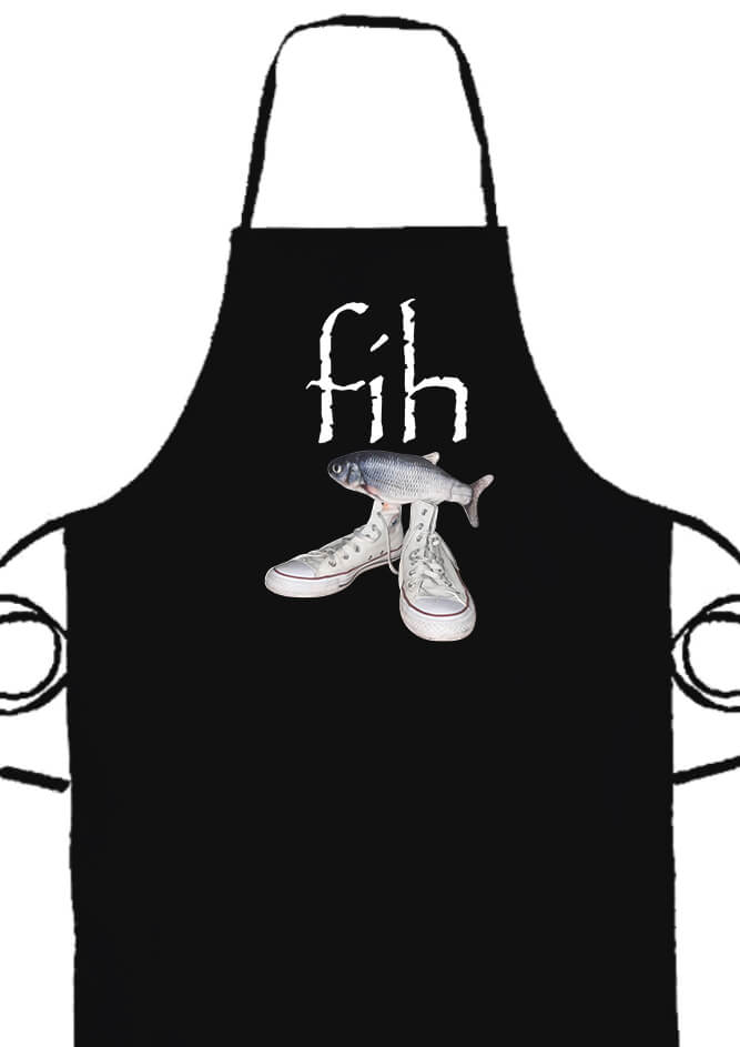 Kötény Fih Shoes Fish halas mém fekete