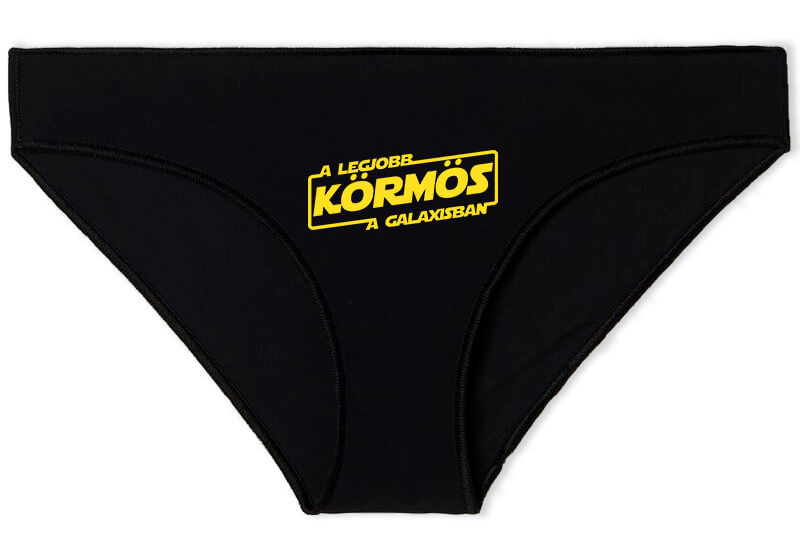 Női bugyi A legjobb körmös a galaxisban fekete