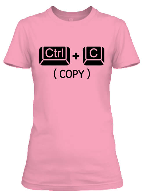 Női póló Ctrl + C póló pink