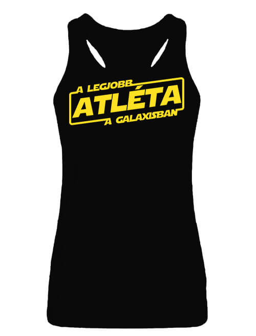 Női ujjatlan póló A legjobb atléta a galaxisban fekete