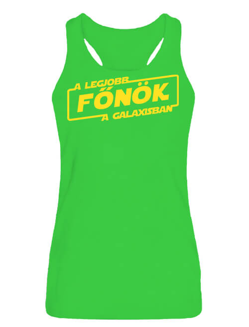 Női ujjatlan póló A legjobb főnök a galaxisban lime