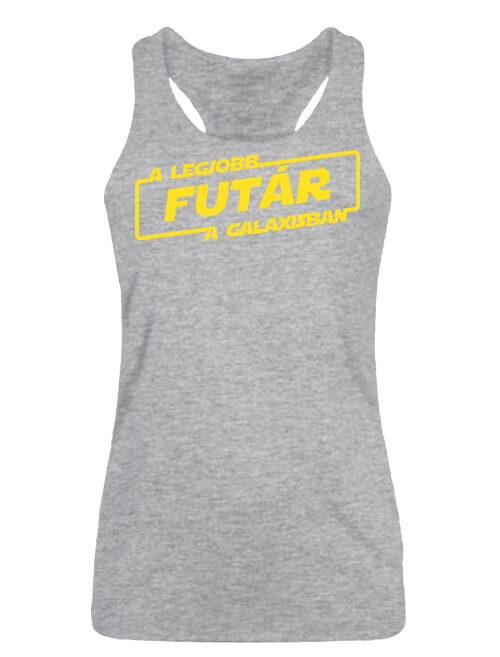 Női ujjatlan póló A legjobb futár a galaxisban szürke