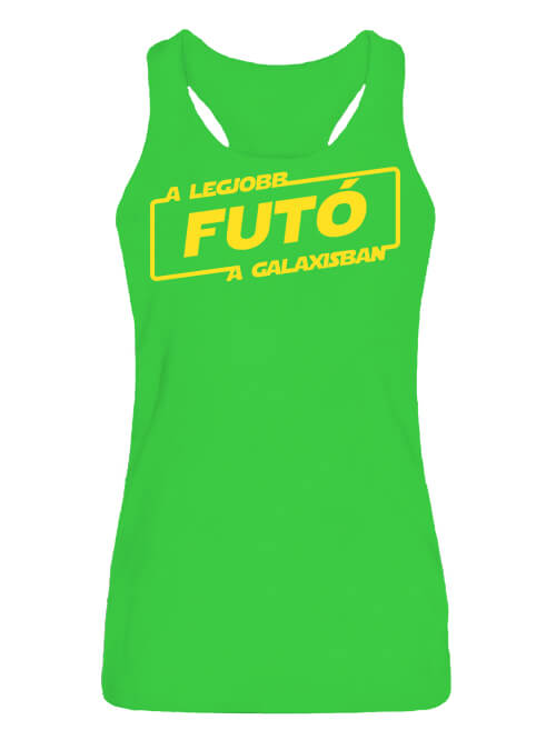 Női ujjatlan póló A legjobb futó a galaxisban lime