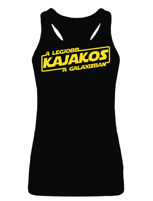 Női ujjatlan póló A legjobb kajakos a galaxisban fekete