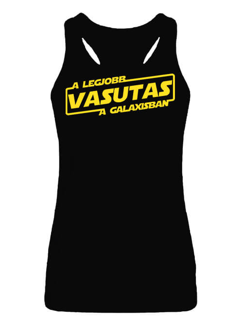Női ujjatlan póló A legjobb vasutas a galaxisban fekete