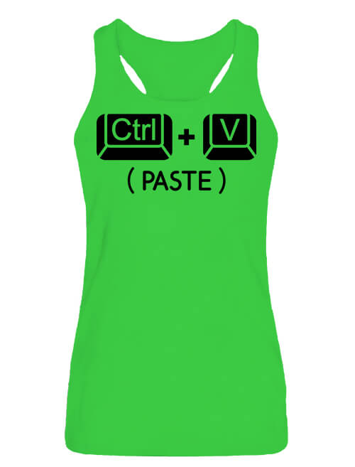 Női ujjatlan póló Ctrl + V póló baby body lime