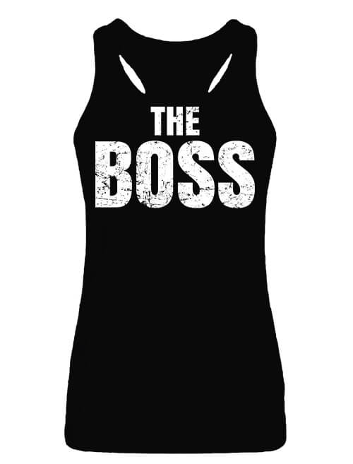 Női ujjatlan póló The boss főnök fekete