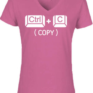 Ctrl + C póló – Női V nyakú póló