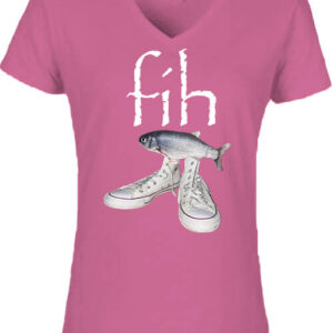 Fih Shoes Fish halas mém – Női V nyakú póló