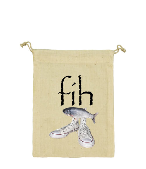 Vászonzacskó Fih Shoes Fish halas mém natúr