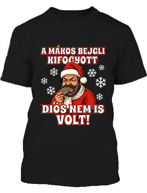 Férfi póló Bud Spencer bejgli Karácsony fekete