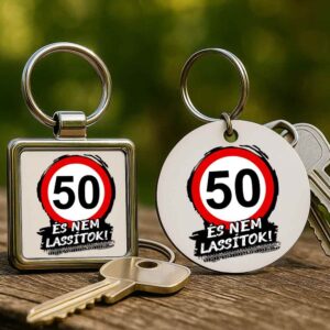 50 éves születésnap és nem lassítok – Kulcstartó