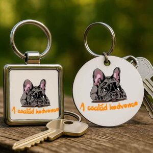 A család kedvence Francia bulldog – Kulcstartó