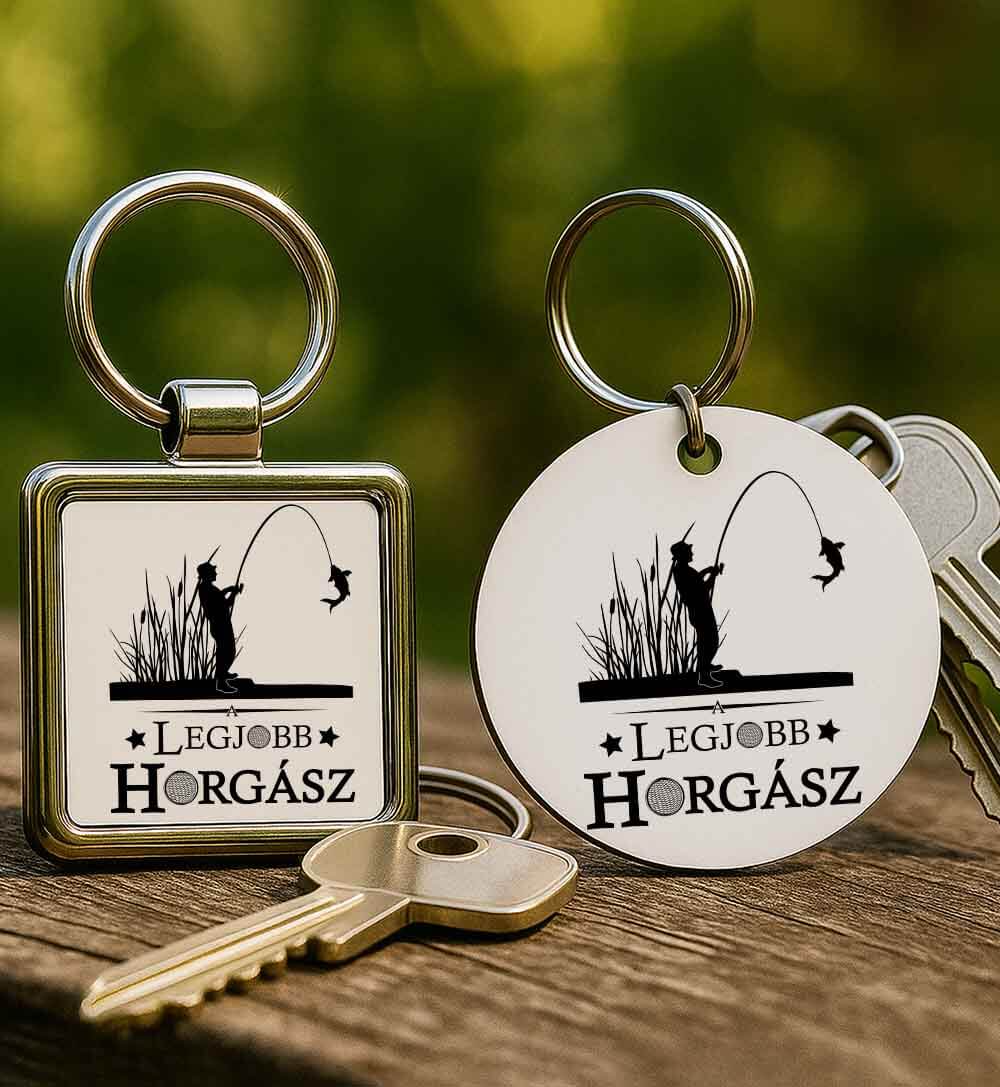 Fém kulcstartó A legjobb horgász