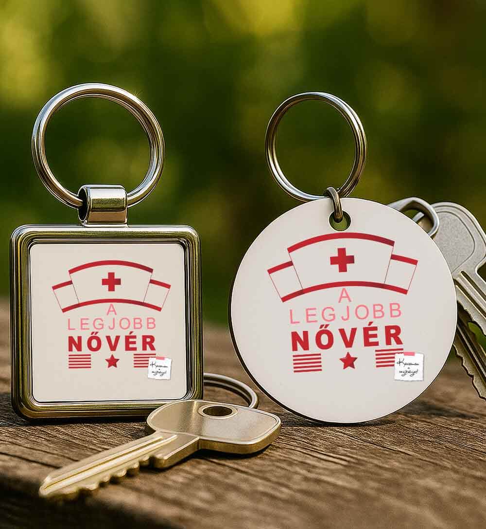Fém kulcstartó A legjobb nővér